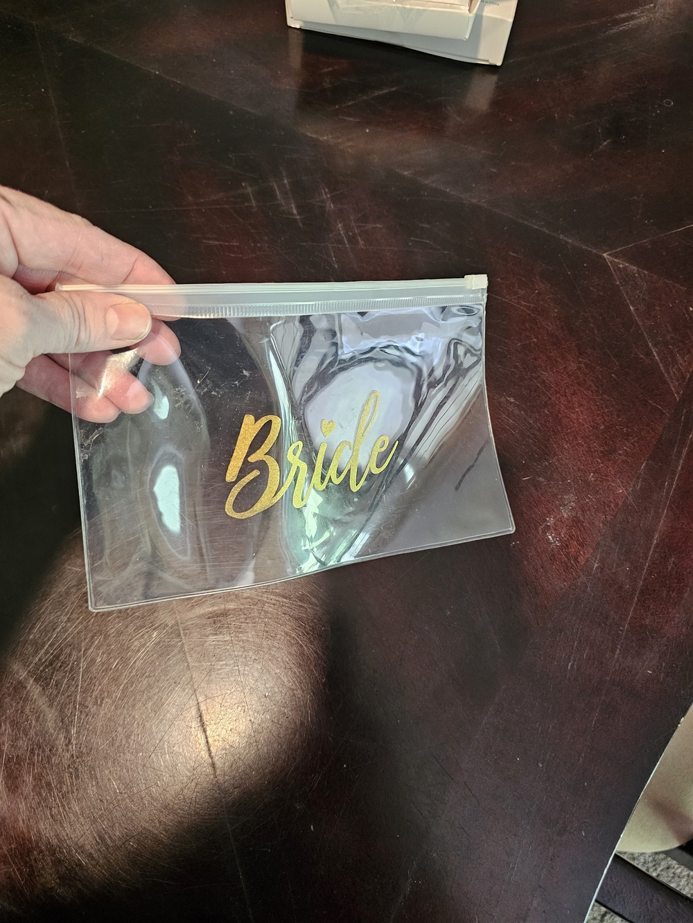 Bride Gold Script Zipper Pouch - Picture 3 of 3